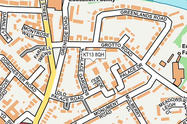 KT13 8QH map - OS OpenMap – Local (Ordnance Survey)