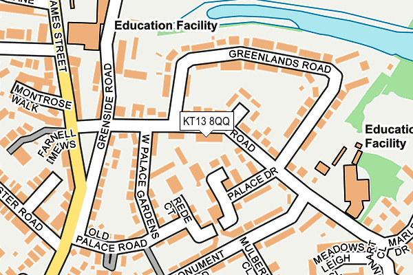 KT13 8QQ map - OS OpenMap – Local (Ordnance Survey)