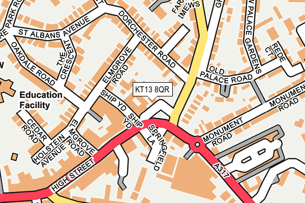 KT13 8QR map - OS OpenMap – Local (Ordnance Survey)