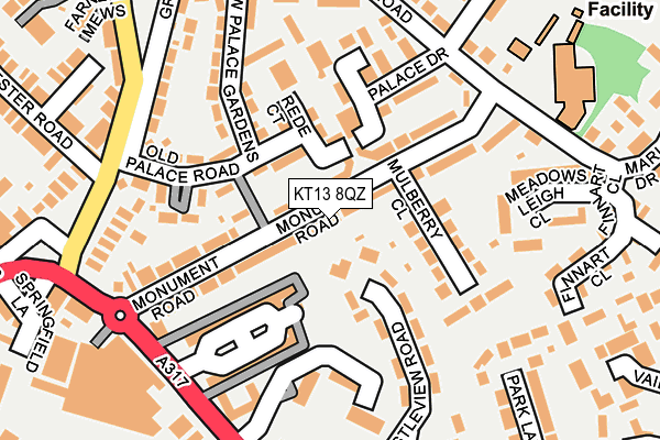 KT13 8QZ map - OS OpenMap – Local (Ordnance Survey)