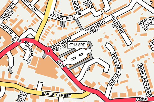 KT13 8RD map - OS OpenMap – Local (Ordnance Survey)