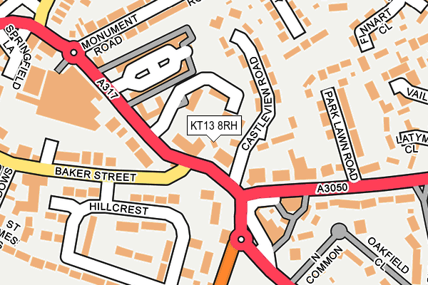 KT13 8RH map - OS OpenMap – Local (Ordnance Survey)