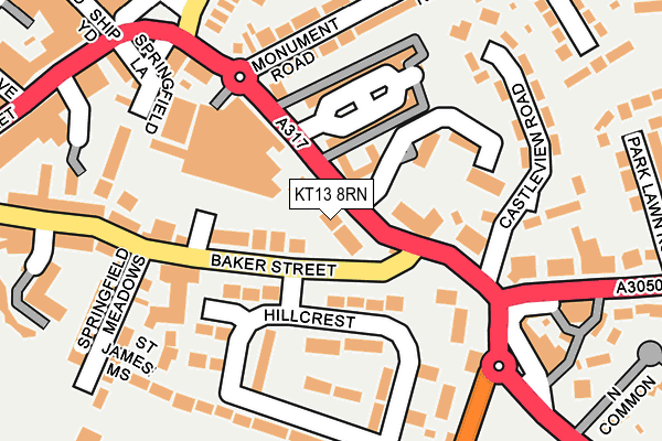 KT13 8RN map - OS OpenMap – Local (Ordnance Survey)
