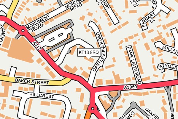 KT13 8RQ map - OS OpenMap – Local (Ordnance Survey)
