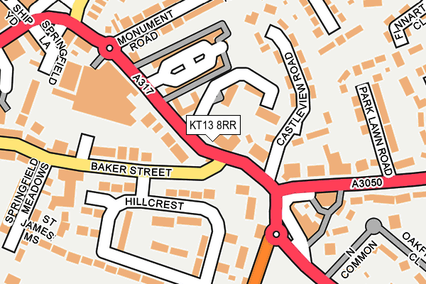 KT13 8RR map - OS OpenMap – Local (Ordnance Survey)