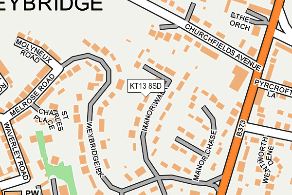 KT13 8SD map - OS OpenMap – Local (Ordnance Survey)