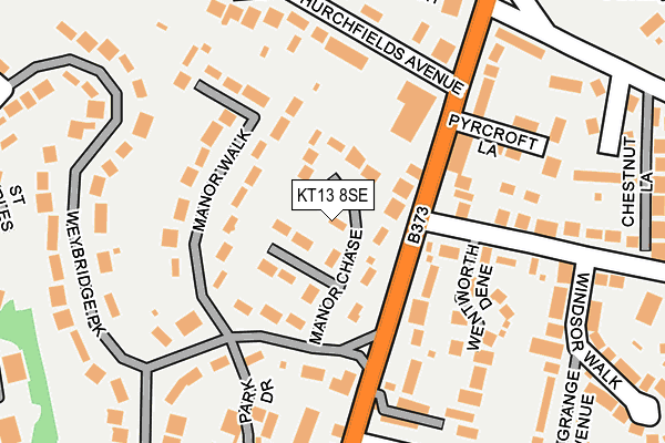 KT13 8SE map - OS OpenMap – Local (Ordnance Survey)