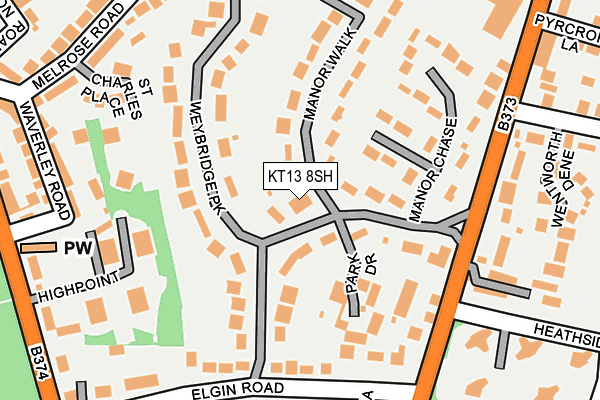 KT13 8SH map - OS OpenMap – Local (Ordnance Survey)