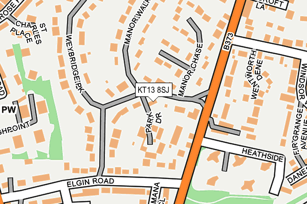 KT13 8SJ map - OS OpenMap – Local (Ordnance Survey)