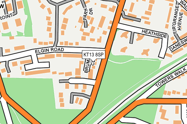 KT13 8SP map - OS OpenMap – Local (Ordnance Survey)