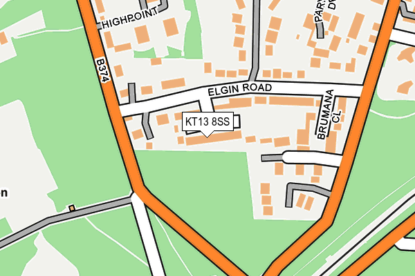 KT13 8SS map - OS OpenMap – Local (Ordnance Survey)