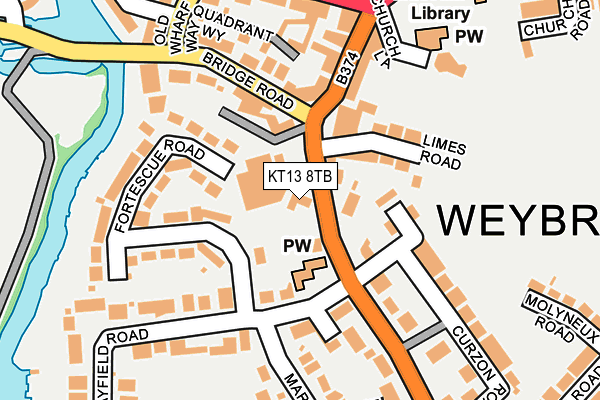 KT13 8TB map - OS OpenMap – Local (Ordnance Survey)