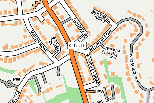 KT13 8TH map - OS OpenMap – Local (Ordnance Survey)