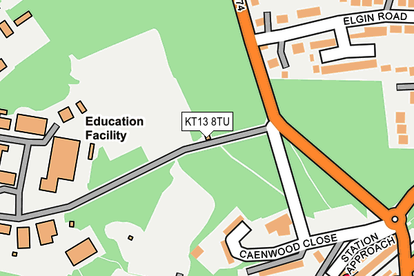 KT13 8TU map - OS OpenMap – Local (Ordnance Survey)