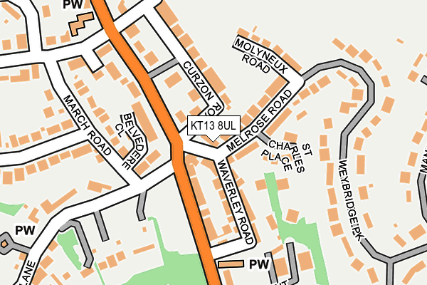 KT13 8UL map - OS OpenMap – Local (Ordnance Survey)