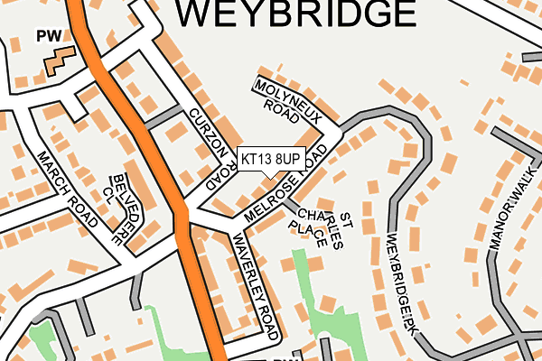 KT13 8UP map - OS OpenMap – Local (Ordnance Survey)