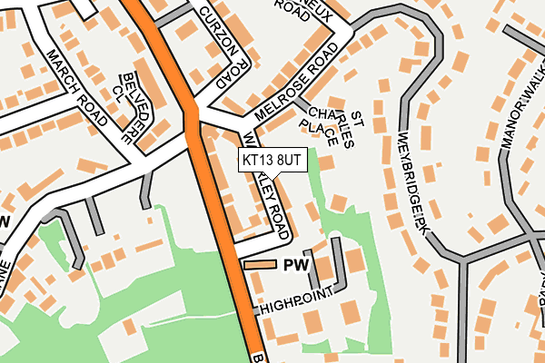 KT13 8UT map - OS OpenMap – Local (Ordnance Survey)