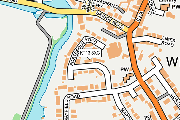 KT13 8XG map - OS OpenMap – Local (Ordnance Survey)