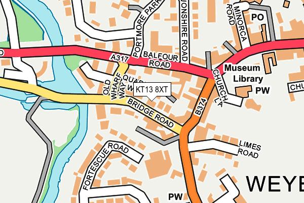KT13 8XT map - OS OpenMap – Local (Ordnance Survey)