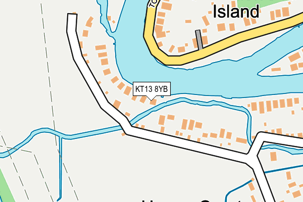 KT13 8YB map - OS OpenMap – Local (Ordnance Survey)