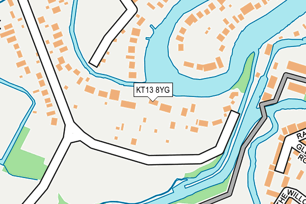 KT13 8YG map - OS OpenMap – Local (Ordnance Survey)