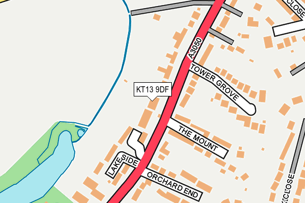 KT13 9DF map - OS OpenMap – Local (Ordnance Survey)