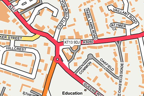 KT13 9DJ map - OS OpenMap – Local (Ordnance Survey)