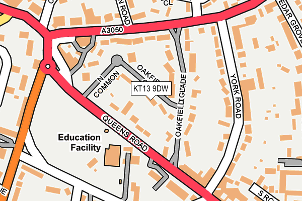 KT13 9DW map - OS OpenMap – Local (Ordnance Survey)