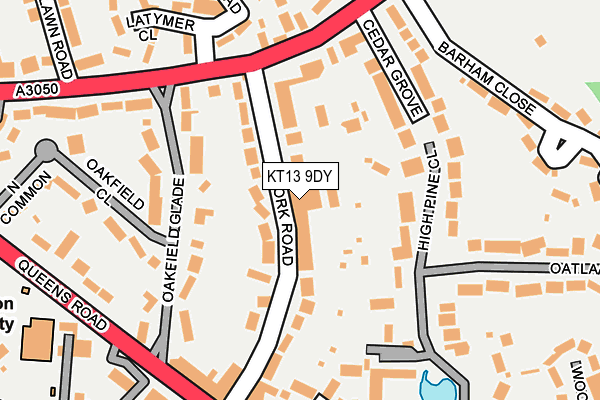 KT13 9DY map - OS OpenMap – Local (Ordnance Survey)