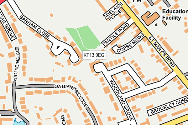 KT13 9EG map - OS OpenMap – Local (Ordnance Survey)