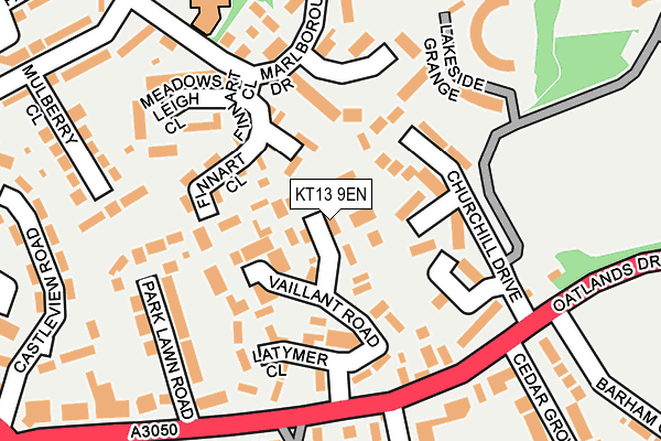 KT13 9EN map - OS OpenMap – Local (Ordnance Survey)