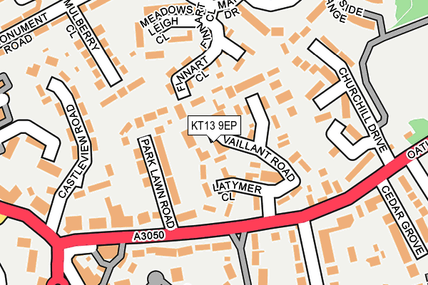 KT13 9EP map - OS OpenMap – Local (Ordnance Survey)