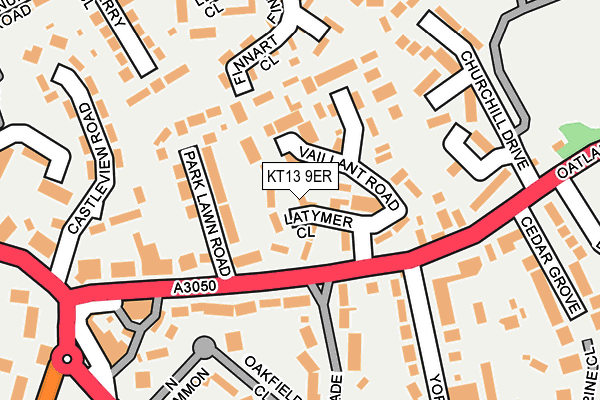 KT13 9ER map - OS OpenMap – Local (Ordnance Survey)