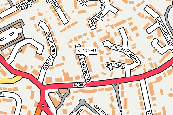 KT13 9EU map - OS OpenMap – Local (Ordnance Survey)