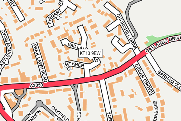 KT13 9EW map - OS OpenMap – Local (Ordnance Survey)