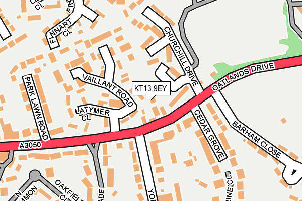 KT13 9EY map - OS OpenMap – Local (Ordnance Survey)