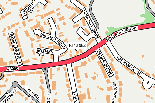 KT13 9EZ map - OS OpenMap – Local (Ordnance Survey)