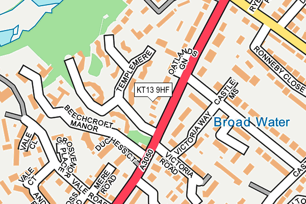 KT13 9HF map - OS OpenMap – Local (Ordnance Survey)