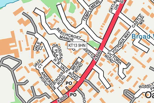 KT13 9HN map - OS OpenMap – Local (Ordnance Survey)