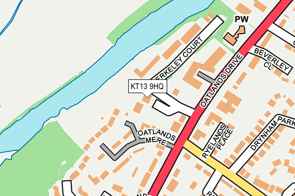 KT13 9HQ map - OS OpenMap – Local (Ordnance Survey)