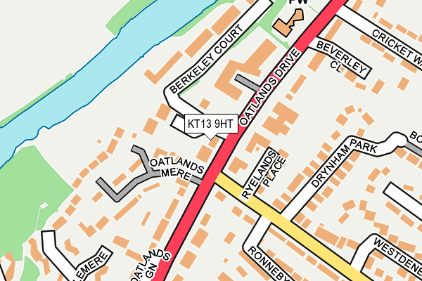 KT13 9HT map - OS OpenMap – Local (Ordnance Survey)