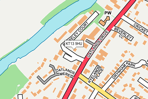 KT13 9HU map - OS OpenMap – Local (Ordnance Survey)