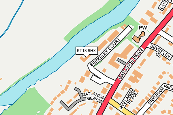 KT13 9HX map - OS OpenMap – Local (Ordnance Survey)