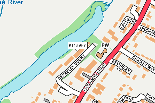 KT13 9HY map - OS OpenMap – Local (Ordnance Survey)