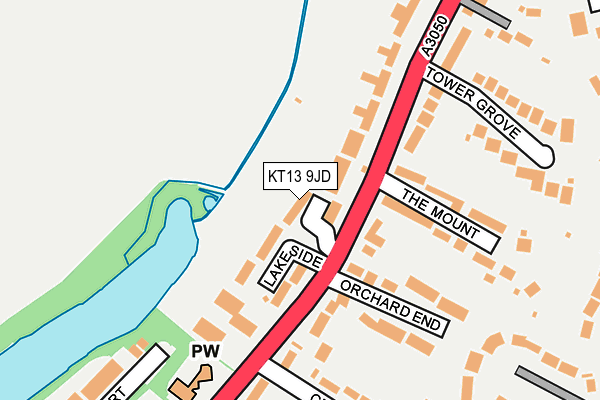 KT13 9JD map - OS OpenMap – Local (Ordnance Survey)