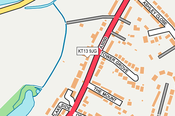 KT13 9JG map - OS OpenMap – Local (Ordnance Survey)