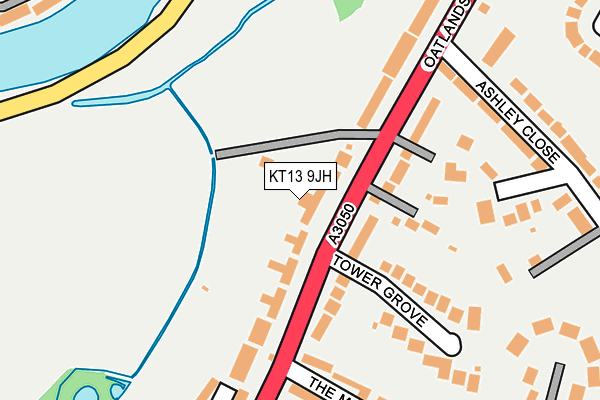 KT13 9JH map - OS OpenMap – Local (Ordnance Survey)