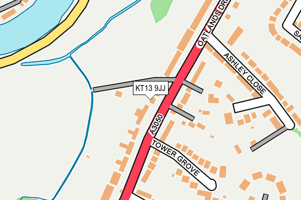 KT13 9JJ map - OS OpenMap – Local (Ordnance Survey)