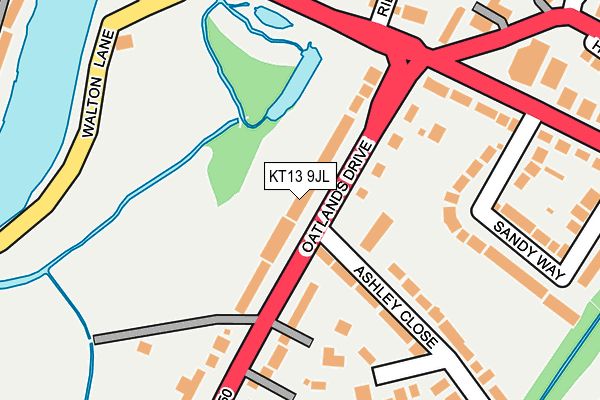 KT13 9JL map - OS OpenMap – Local (Ordnance Survey)