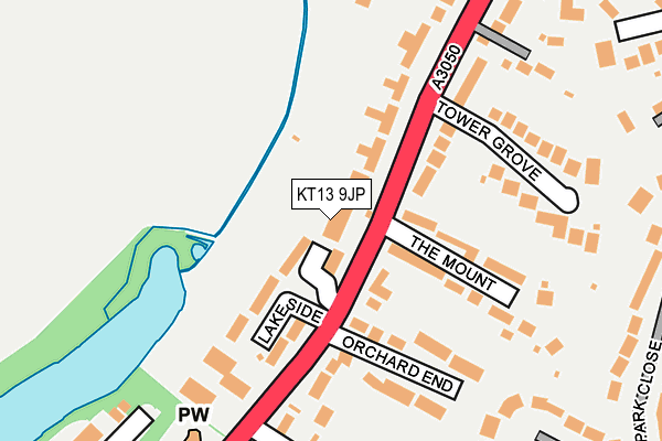 KT13 9JP map - OS OpenMap – Local (Ordnance Survey)